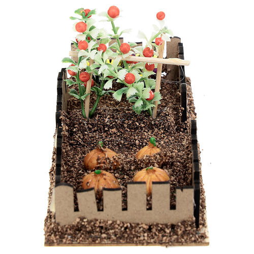 Vegetable garden with tomatoes and pumpkins 10x20x10 cm for Nativity Scene with 10 cm characters 5