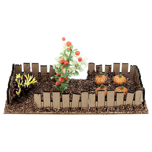 Vegetable garden with tomatoes and pumpkins 10x20x10 cm for Nativity Scene with 10 cm characters 6