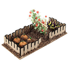 Horta com legumes 10x20x10 cm para presépio de 12 cm resina colorida