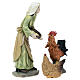 Peasent woman with hen and rooster for Nativity Scene with 12 cm resin figurines s4