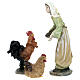 Contadina con galline resina colorata presepe h 12 cm s3