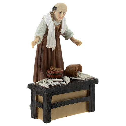 Pescatore resina colorata presepe h 12 cm 3