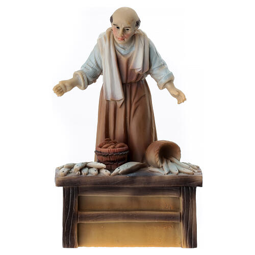 Pescatore resina colorata presepe h 12 cm 1