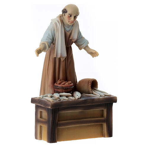 Pescatore resina colorata presepe h 12 cm 3