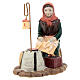 Woman roasting chestnuts for Nativity Scene with 10 cm resin figurines s2