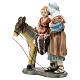 Shepherd with child on a donkey for Nativity Scene with 12 cm resin figurines s2