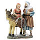 Shepherd with child on donkey in colored resin, nativity scene h 12 cm s1