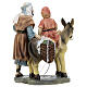 Shepherd with child on donkey in colored resin, nativity scene h 12 cm s4