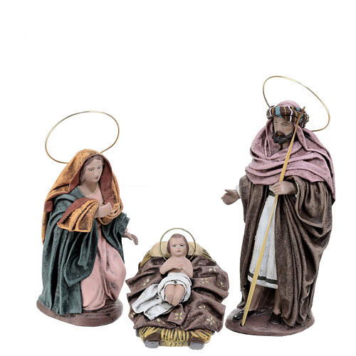 Holy Family nativity set in colored resin 6 pcs 18 cm 2