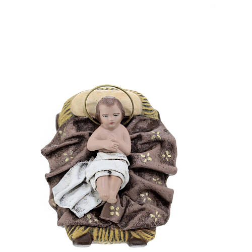 Holy Family nativity set in colored resin 6 pcs 18 cm 6