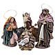 Holy Family nativity set in colored resin 6 pcs 18 cm s1