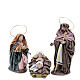 Holy Family nativity set in colored resin 6 pcs 18 cm s2