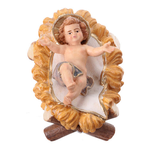 Holy Family of Val Gardena painted wood for 12 cm Mahlknecht Nativity Scene 2