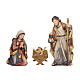 Holy Family with simple manger for 9.5 cm Mahlknecht Nativity Scene of Val Gardena painted wood s1