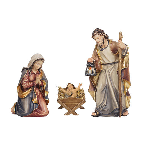 Sacra Famiglia Gesù Bambino culla semplice 9,5 cm presepe Mahlknecht Val Gardena 1