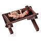 Sacra Famiglia Gesù Bambino culla legno dipinto presepe 12 cm Mahlknecht Val Gardena s2