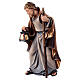 Sacra Famiglia Gesù Bambino culla legno dipinto presepe 12 cm Mahlknecht Val Gardena s7