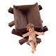 Sacra Famiglia Gesù Bambino culla legno dipinto presepe 12 cm Mahlknecht Val Gardena s8