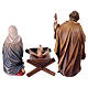Sacra Famiglia Gesù Bambino culla legno dipinto presepe 12 cm Mahlknecht Val Gardena s9