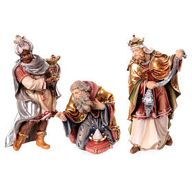 Heilige Drei Könige, Set 3-teilig, "Mahlknecht Krippe", Holz, Grödnertal, für 12 cm Krippe