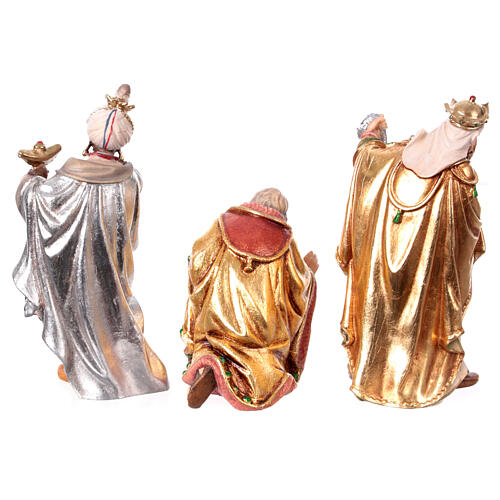 Three Kings Mahlknecht nativity scene painted wood 12 cm Val Gardena 8