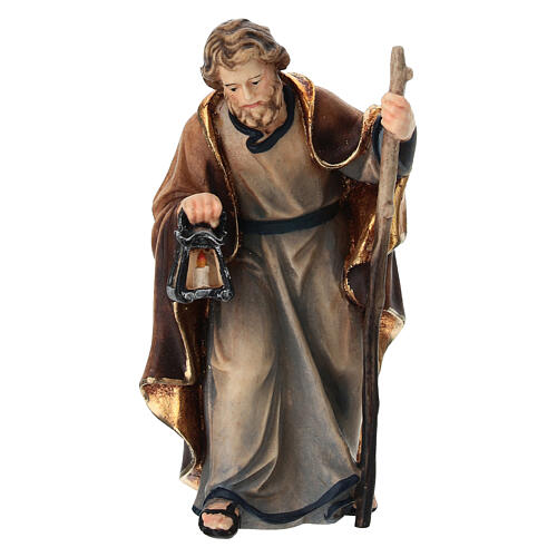 San Giuseppe presepe Mahlknecht legno dipinto 9,5 cm Val Gardena  1