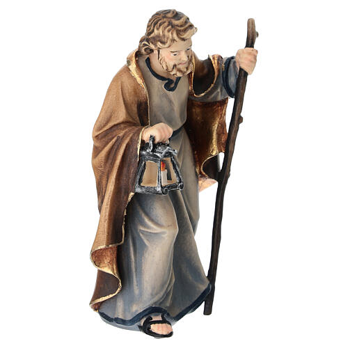 Saint Joseph pour crèche Mahlknecht de 12 cm bois peint Val Gardena 2