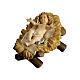 Gesù Bambino con culla legno dipinto presepe Mahlknecht 12 cm Val Gardena s1