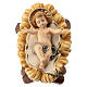 Menino Jesus com berço para presépio Mahlknecht de 12 cm em madeira pintada do Val Gardena s1