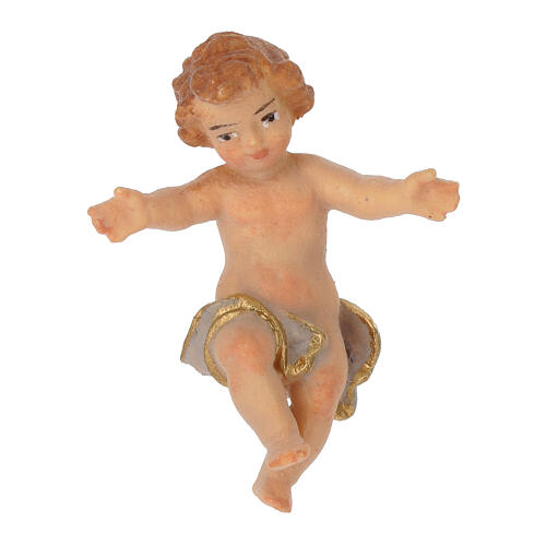 Gesù Bambino senza culla presepe Mahlknecht 12 cm legno dipinto Val Gardena 1