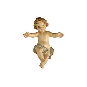 Baby Jesus figurine without manger Mahlknecht nativity scene 12 cm painted wood Val Gardena