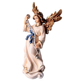 Gloria angel, Mahlknecht Nativity Scene statue of 9.5 cm, Val Gardena painted wood