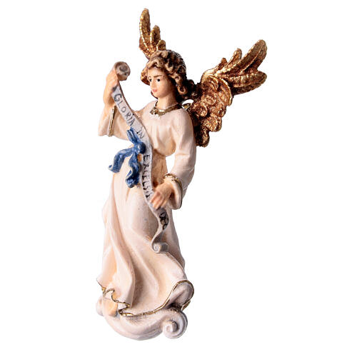 Angelo Gloria 9,5 cm legno dipinto presepe Mahlknecht Val Gardena  2