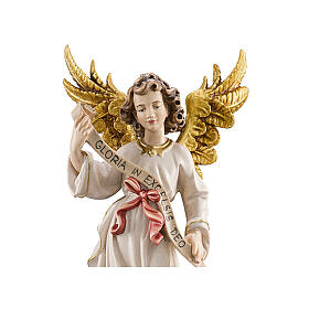 Glory Angel statue 9.5 cm painted wood Mahlknecht Val Gardena nativity