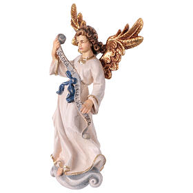 Gloria angel for Mahlknecht Nativity Scene of 12 cm, Val Gardena painted wood statue