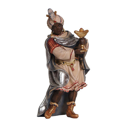 Moorish Wise Man, Mahlknecht Nativity Scene statue of 9.5 cm, Val Gardena painted wood 1