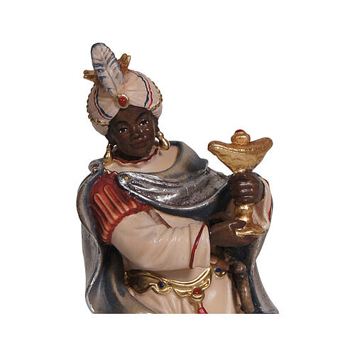 Moorish Three King nativity statue 12 cm painted wood Val Gardena Mahlknecht  2