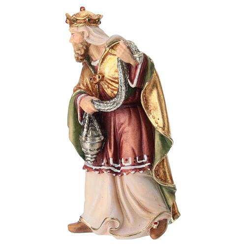 Roi Mage avec or pour crèche Mahlknecht de 12 cm bois peint Val Gardena 3