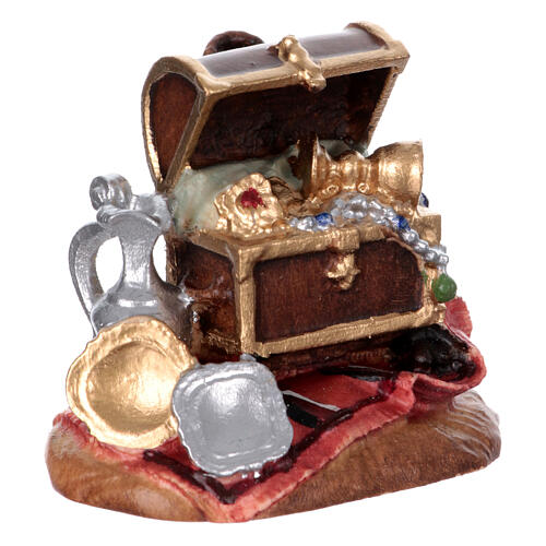 Dary Trzech Króli, malowane drewno 12 cm, szopka Mahlknecht Val Gardena 3