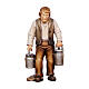 Shepherd with milk cans for Mahlknecht Nativity Scene of 12 cm, Val Gardena painted wood statue s1