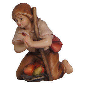 Bub kniend, Holz coloriert, für 9,5 cm Mahlknecht-Krippe, Grödner Kunsthandwerk
