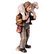 Shepherd with sheep on the shoulders, painted wood character for Val Gardena Mahlknecht Nativity Scene of 12 cm s3