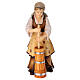 Country woman with a barrel of butter, painted wood character for Val Gardena Mahlknecht Nativity Scene of 12 cm s1