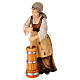 Country woman with a barrel of butter, painted wood character for Val Gardena Mahlknecht Nativity Scene of 12 cm s3