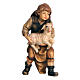 Bambino con agnello in braccio presepe 12 cm legno dipinto Mahlknecht Val Gardena s1
