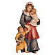 Woman with children, painted wood character for Val Gardena Mahlknecht Nativity Scene of 12 cm s1