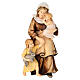 Woman with children, painted wood character for Val Gardena Mahlknecht Nativity Scene of 12 cm s1