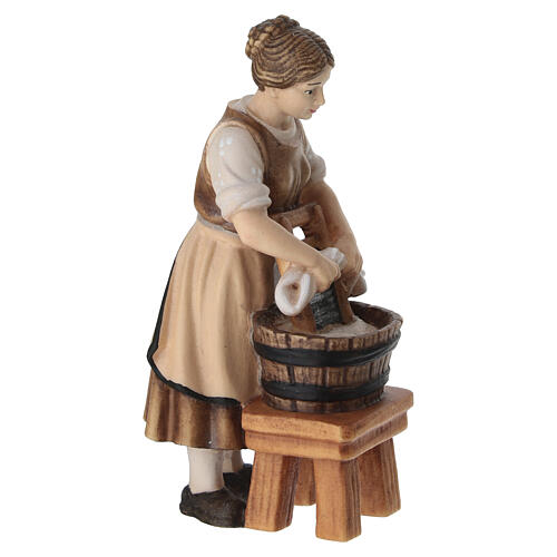 Wäscherin, "Mahlknecht Krippe", Holz, Grödnertal, für 12 cm Krippe 3