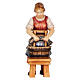 Washerwoman, painted wood character for Val Gardena Mahlknecht Nativity Scene of 12 cm s1