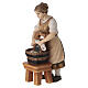 Lavandière bois peint 12 cm crèche Mahlknecht Val Gardena s2